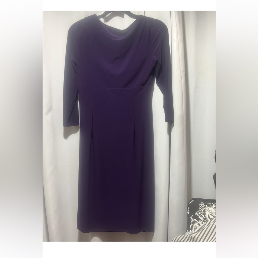 Lauren Ralph Lauren Deep Purple Long Sleeve Dress - Picture 4 of 9